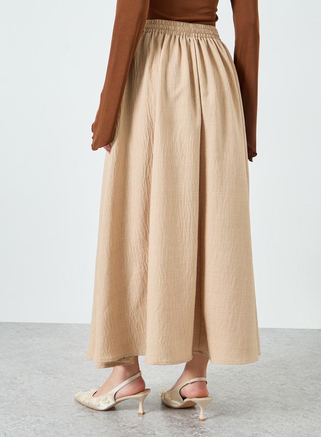 Styli Women Beige A-Line Maxi Skirt - Image 3